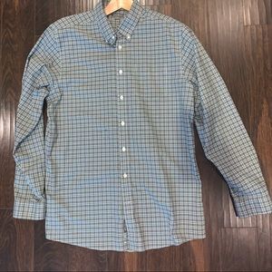 Eddie Bauer plaid maroon/grey wrinklefree buttondown Tall L.